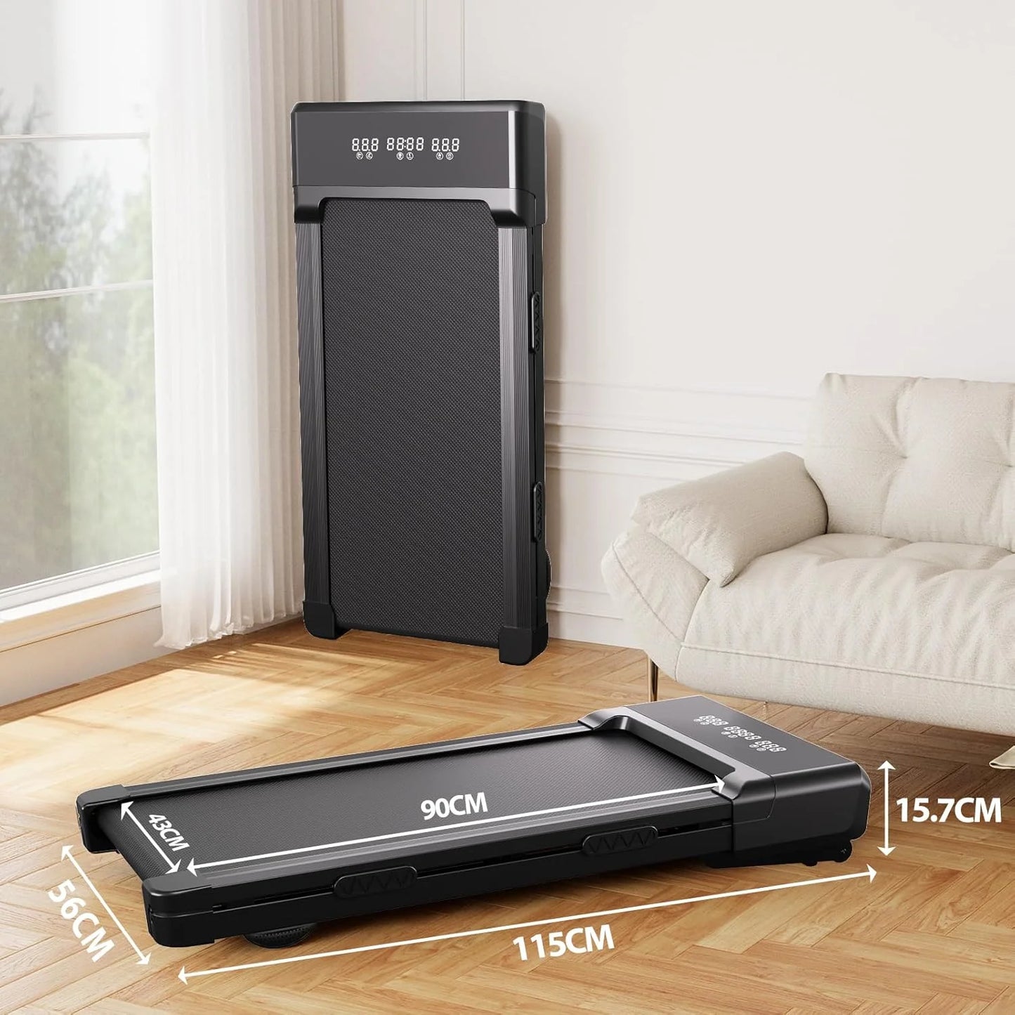 Loopband – Wandelband – Hardloopband – Treadmill – Walking Pad – Inklapbaar – 9% Helling – 3.0 HP Motor - QUORE