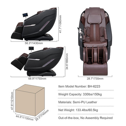 Massagefauteuil – Massagestoel – Relaxfauteuil – Ontspanningsstoel – Zero Gravity – 8 Massage-Rollers – Bluetooth-Speakers