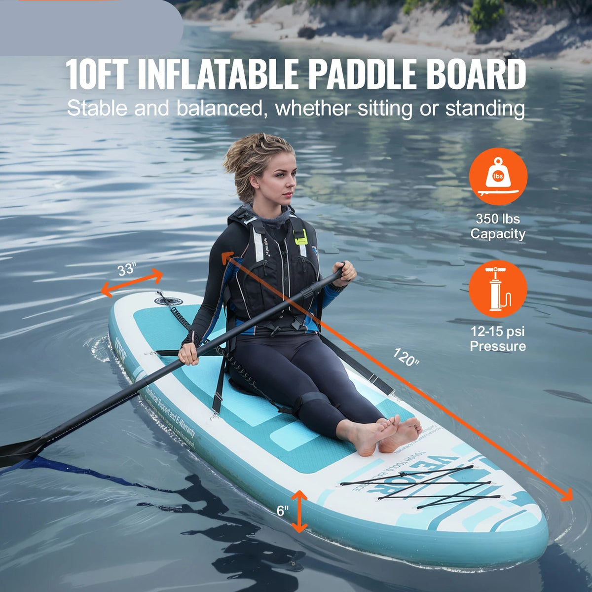 SUP Board - Supboard - Sup Board Inflatable - Kayak - Paddle Board - Kayak - Inflatable Stand Up Paddle Board - with removable Kayak Seat Paddle - 10.6ft x 33in x 6in