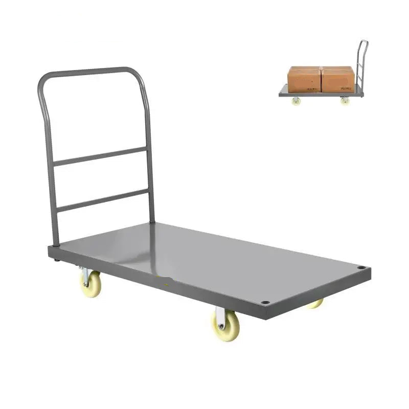 Platformwagen – Plateauwagen – Transportwagen – Magazijnwagen – Steekwagen – 907 Kg Draagvermogen – Stalen Plateau - QUORE