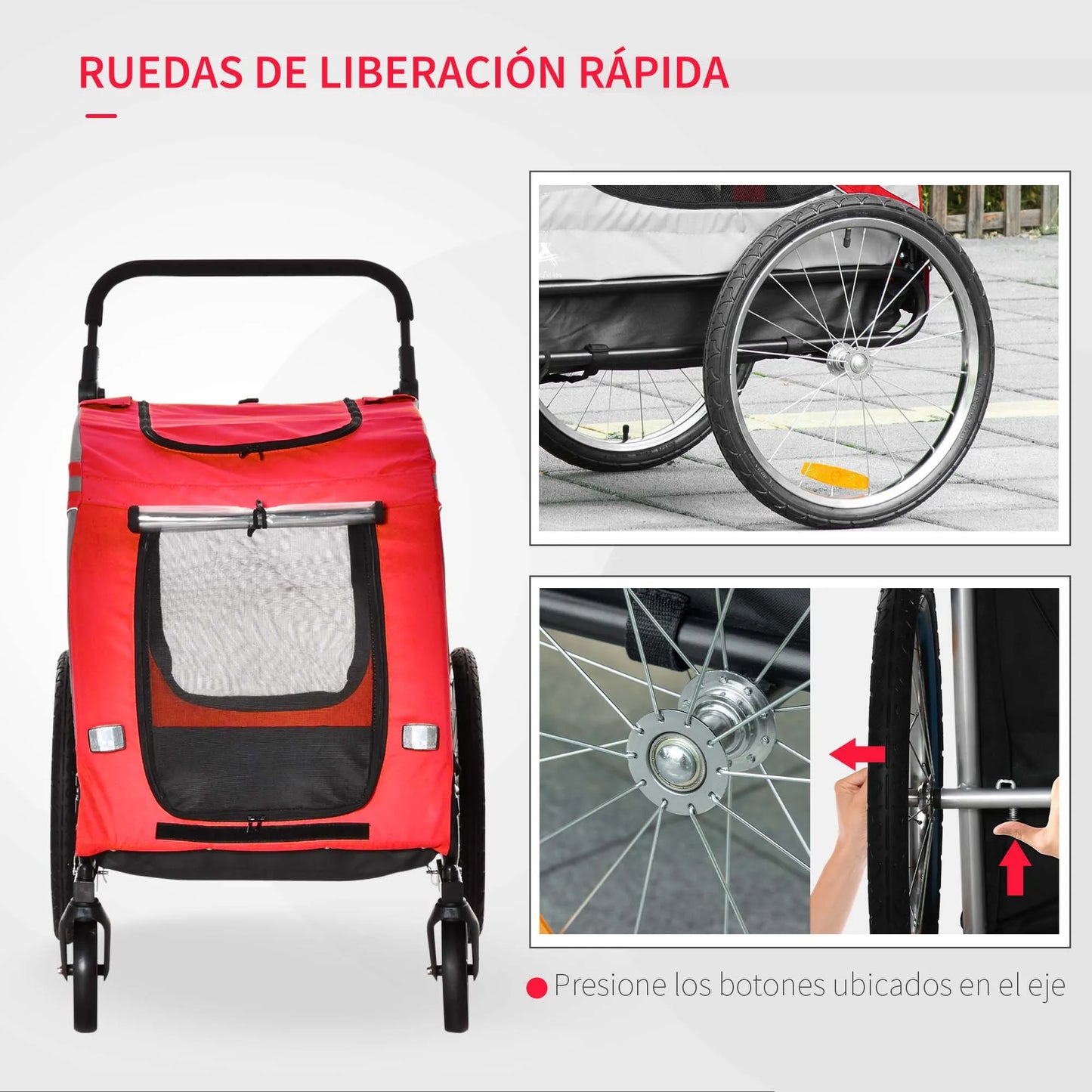 Fietskar - Fietsaanhanger - Transportaanhanger - met 6 Rode Reflectoren - Draagkracht 20kg - Inklapbare Aanhanger - Dekzeil - Veiligheidsvlag - Perfect voor Dagelijks Transport - Metalen Frame - Oxford-doek - 140 x 72.5 x 108 cm - Rood