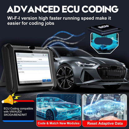 Autodiagnose Scanner – Auto Diagnosetool – Foutcode Lezer – Sleutelprogrammering – WiFi Verbinding – 7-Inch Touchscreen