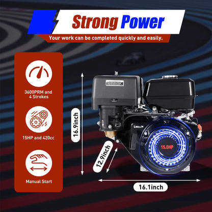 Benzinemotor – 4-Takt Motor – Generator Motor – Betonmolen Motor – 15PK – 420cc – Luchtgekoeld
