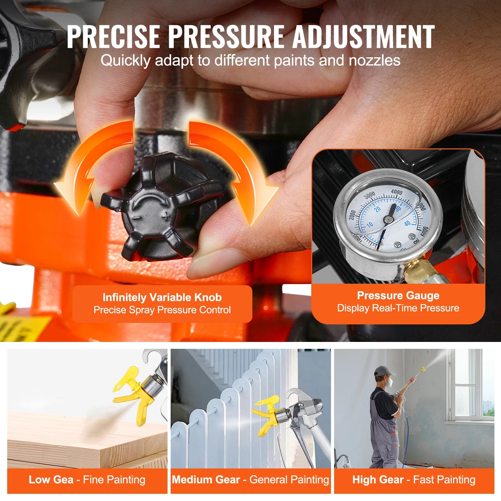 Airless Verfspuit - Verfspuitmachine - Verfspuiten Electrisch - 900W - 1800 PSI - Diaphragm Spuitmachine - op Wielen - met Verlengstuk - en Reinigingsset - Verfspuit - voor Muren - Meubels - en Plafonds - QUORE