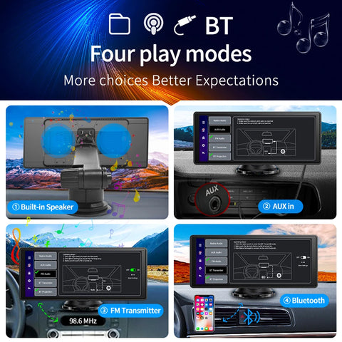 E32 - Dashcam voor Auto - WiFi - Dashcams - FullHD video - Super compact - Parkeermodus - 16:9 - 10.26 inch Scherm - Geen Camera aan de voor- en Achterkant - Zwart