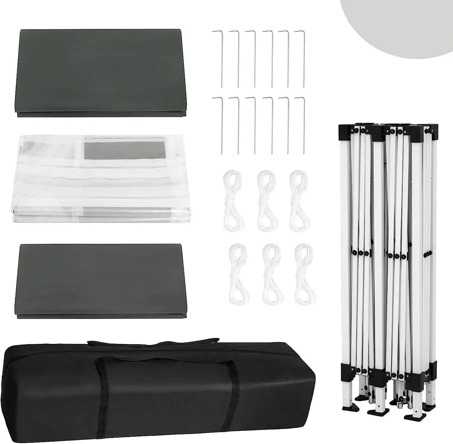 Tuinpaviljoen – Partytent – Outdoor Tent – Tuinkamer – Markttent – Waterdicht – 3x6 Meter – UV-Bescherming - Grijs