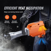 Demolition hammer - Concrete breaker - Electric breaker - With high impact force for demolition work - 1350 BPM - 2200 W - Silver orange