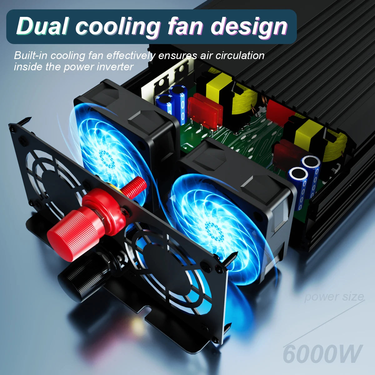 Power Inverter 5000W – Omvormer – Spanningsomzetter – Zuivere Sinusgolf Inverter – DC naar AC Converter – Zuivere Sinusgolf – LED Display – Aluminium Behuizing