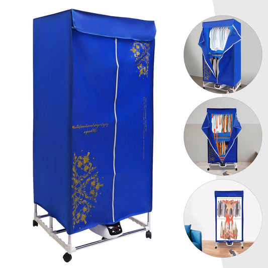 Draagbare Elektrische Droger - Droger - Reisdroger - Draagbare droger voor appartementen - Elektrische kleding drogen - 220V - Blauw
