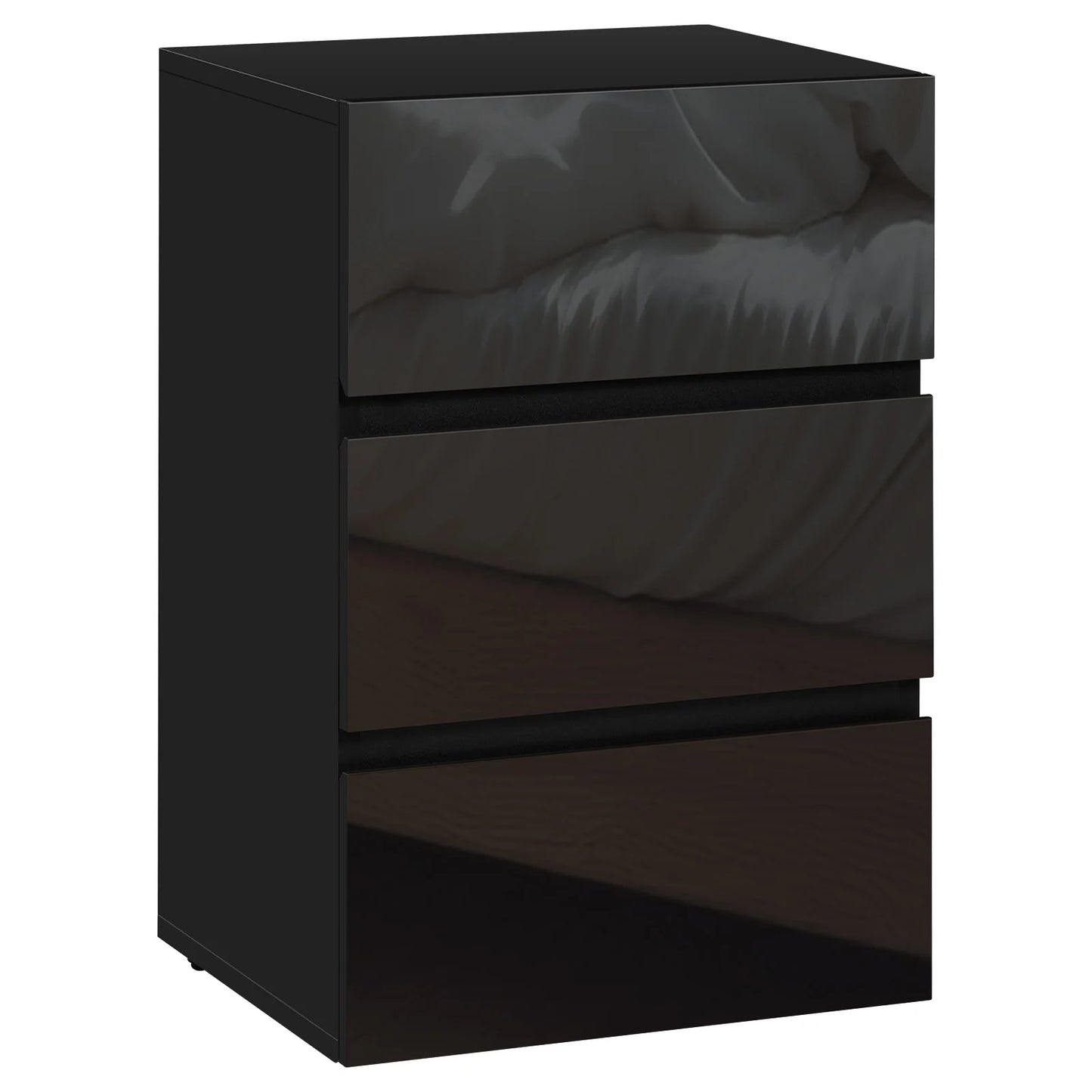 Nachtkastje - Bijzettafel - Salontafel - Moderne Bijzetkast - 40x35x62cm - Opbergkast - voor Slaapkamer of Woonkamer - Zwart