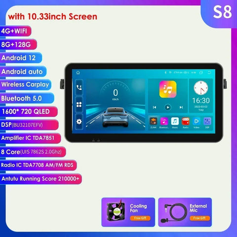 CarPlay - Multimedia Autoradio - CarPlay Scherm - Autoradio - Android Automultimedia - 10,33inch S8 - voor BMW E46 M3 318/320/325/330/335 Rover 75 Coupé - Navigatie Audio Hoofdeenheid