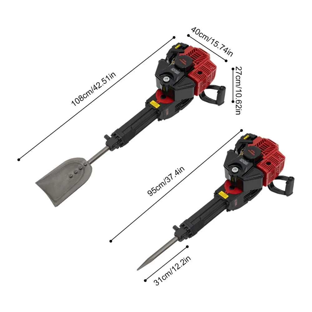 Grondboor Benzine - Grondboor - Tuinboor - Handheld Trench Digger - 52CC – 2-Takt Benzinemotor, Luchtgekoeld – Tuin- & Boomgraver - Zwart