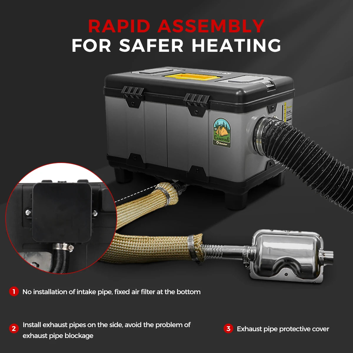 Dieselverwarming – Dieselkachel – Mobiele Verwarmer – Camperkachel – Vrachtwagenkachel – 8KW Vermogen – 5,2L Brandstoftank