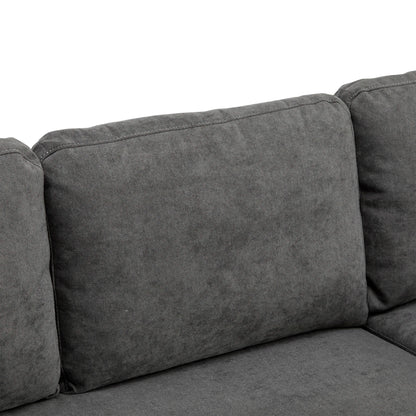 Hoekbankbed – Slaapbank – Bedbank – Loungesofa – Bedbank Hoek – Donkergrijs – Met Opbergruimte – Verstelbare Matras 90x190 cm