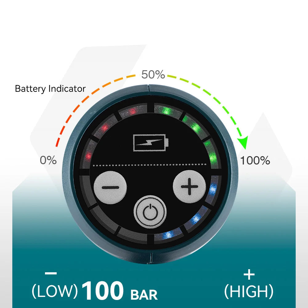 Hogedrukreiniger - Terrasreiniger - Hogedruk - Waterpistool - Draadloze - Elektrische - 200 Bar - 3500W - 6-in-1 Spuitkop - Pressure Washer - voor Auto en Tuin - Geschikt voor 18V Batterijen - inclusief 1 Accu