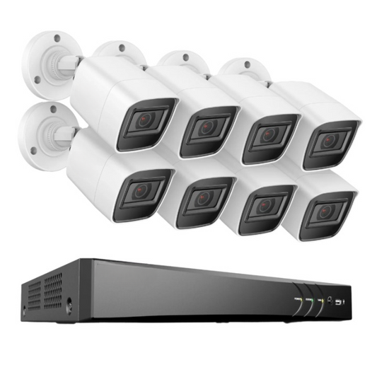 Beveiligingscamera - Beveiligingscamerasysteem - Camerabewaking - 4K Ultra HD - 8CH DVR - H.265 - Weerbestendig - Binnen - Buiten - 8 Camera's - Ingebouwde HDD - 2TB