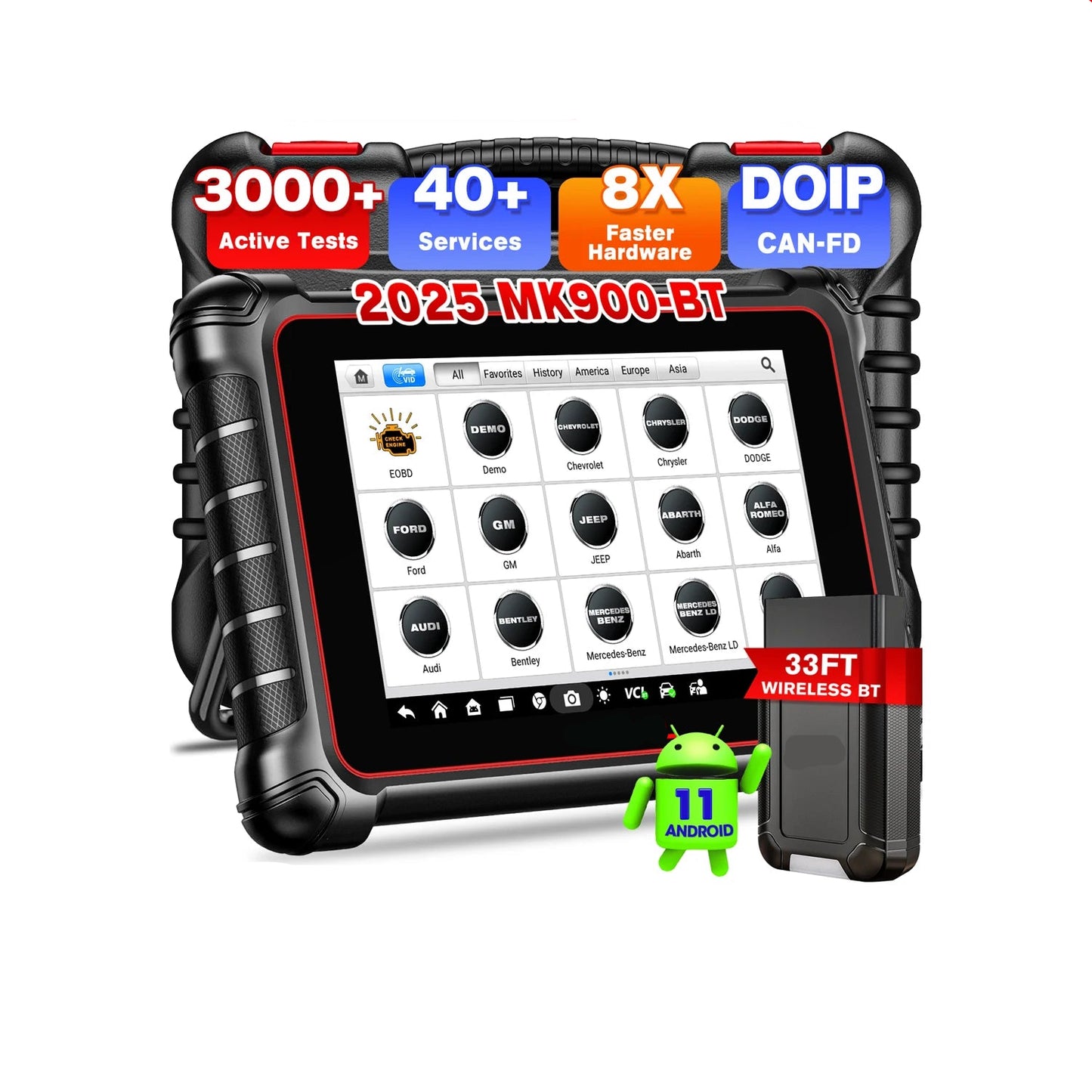 Professionele Diagnosetool – Autoscanner – OBD2 Scanner – Foutcodelezer – Auto Diagnose – 8-Inch Touchscreen – Quad-Core Processor - QUORE
