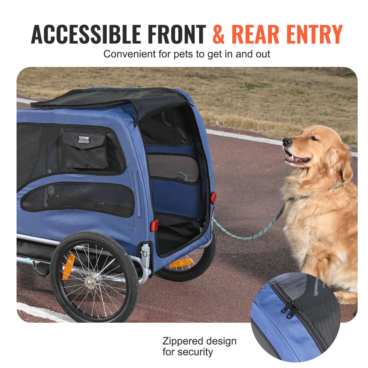 Fietskar - Fietsaanhanger - Transportaanhanger - met Schokdemper - Draagkracht 45kg - Inklapbare Aanhanger - Dekzeil - Veiligheidsvlag - Perfect voor Dagelijks Transport - Koolstofstaal - 600D Oxford-doek - 144 x 72.5 x 84.5 cm - Blauw