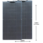Xinpuguang - Solar panel - Foldable solar panel - solar panels complete package - Monocrystalline silicon - 3 x 100W Panel - 18V - 5.55A - Black
