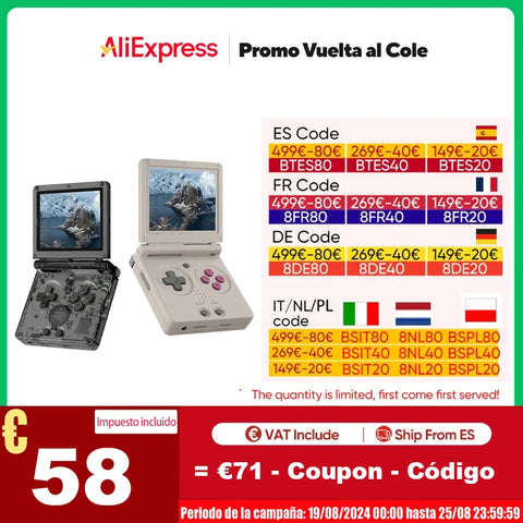 ANBERNIC RG35XXSP Retro Flip Handheld Game Console 3.5" IPS Screen Linux H700 Video Game Player Support Streaming WIFI Bluetooth