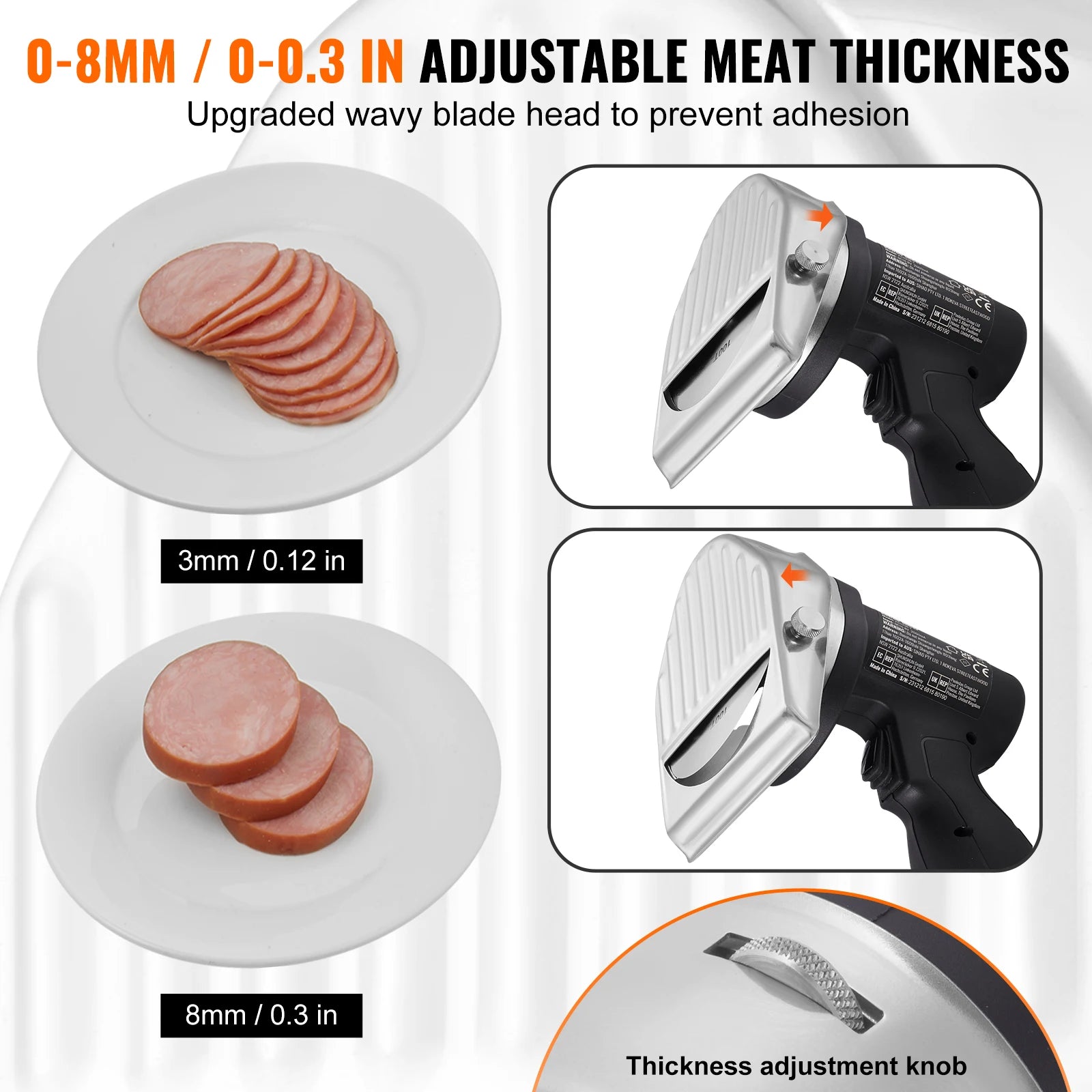 Doner mes - Elektrisch Dönermes - Elektrisch mes - Elektrisch Keukenmes - 100mm - Draadloos & Oplaadbaar voor Perfect Gesneden Vlees - QUORE