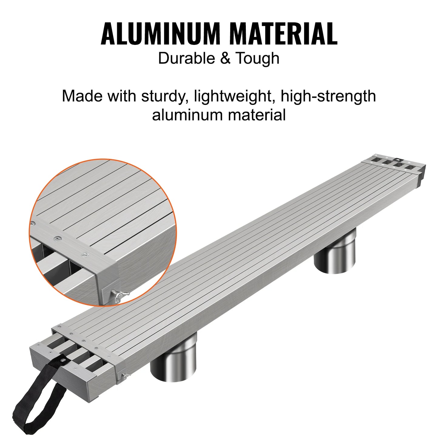 Rolsteiger - Plank - Telescopische Aluminium Steigerplank - 8-13 ft – 500lbs Capaciteit – 12.5inch Breedte - Uitbreidbare Steigerplank - Werkplank - QUORE