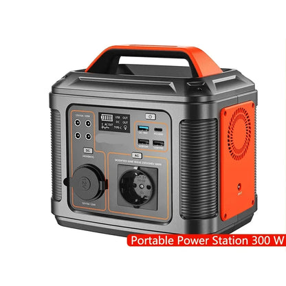 Draagbare energiecentrale generator - Snel opladen 230V -  AC Sockets -  DC Ports en LED zaklamp -  Voor reizen kamperen 300W - 296Wh - Orange