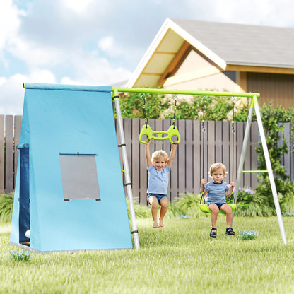Kinderschommel – 3-in-1 Schommel – Buitenspeelgoed – Peuterspeelplek – Kleuterspeeltoestel – Veilig Stevig Materiaal – Eenvoudig Te Installeren - QUORE