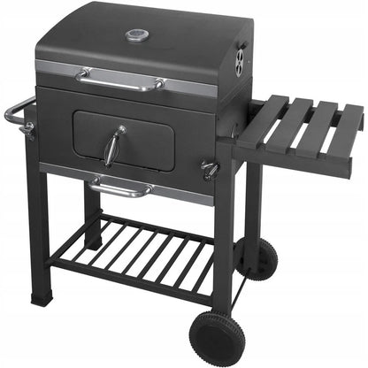 BBQ - BBQ Houtskool - Smoker - Barbecue - Grill - met Zijtafels, Wielen en Opbergplank – Draagbare Buitenbarbecue met Rookfunctie - Zwaar Gebruik