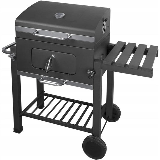 BBQ - BBQ Houtskool - Smoker - Barbecue - Grill - met Zijtafels, Wielen en Opbergplank – Draagbare Buitenbarbecue met Rookfunctie - Zwaar Gebruik