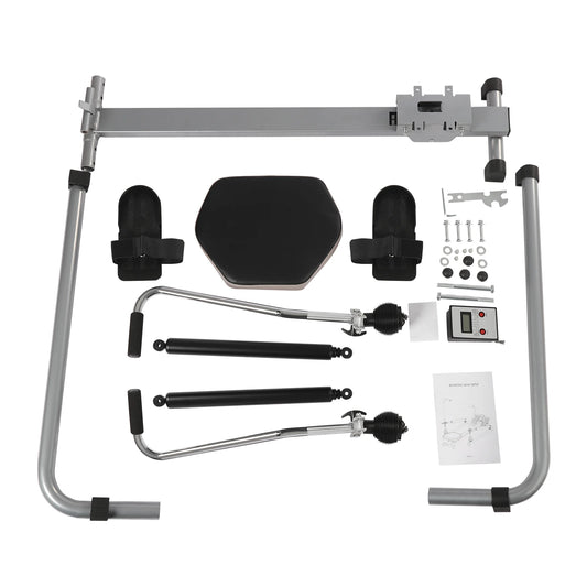 Hydraulische Roeimachine – Roeitrainer – Fitnessapparaat – Indoor Rower – Full Motion Roeimachine – Zwart – Verstelbare Weerstand 15-55kg – Stil en Compact Met LCD-Display