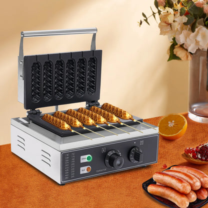 1500W Commercial 6pcs Waffle Maker Hot Dog Machine DIY food Making Machine - QUORE