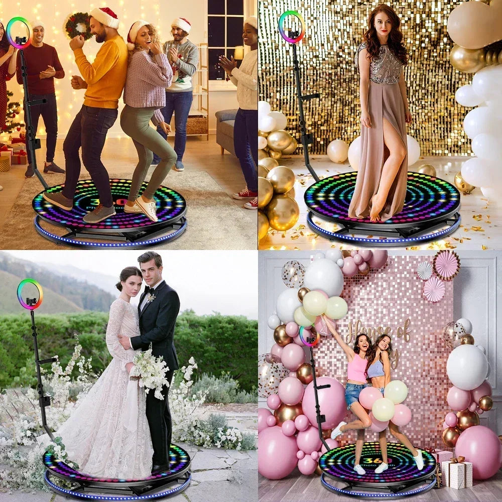 360 Fotocabine – Draaibare Selfie Booth – Photobooth – Selfiestand – 360 Graden Camera – Maximaal 400 kg Draaggewicht – Afstandsbediening Met Snelheidscontrole