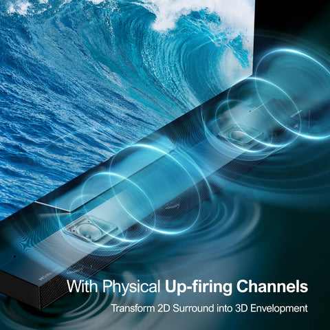 Soundbar - Soundbar for TV - Speakers - Speaker cables - Dolby AtmosSpeaker - 2 Upward-Facing Drivers - - 50Hz-20KHz - 390W - Black