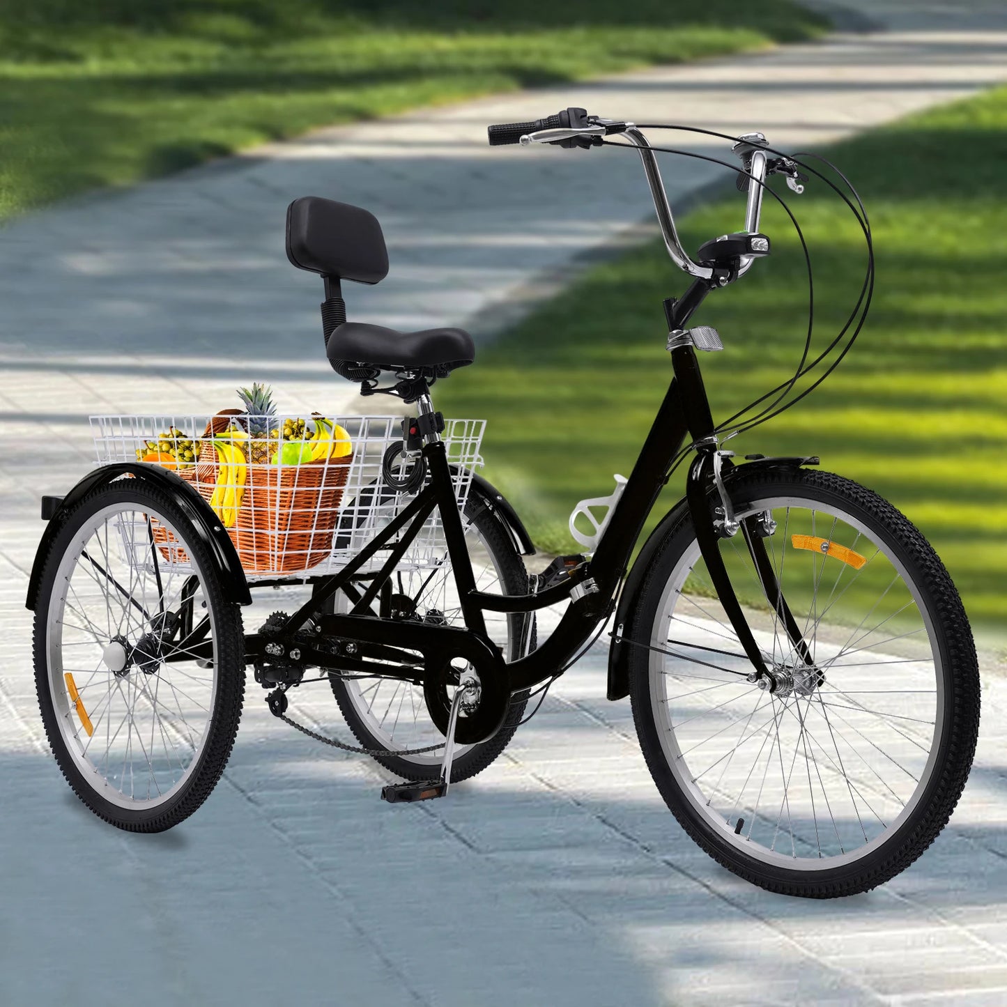 Driewieler – Driewiel Fiets – Driwieler – Driewielfiets – 7 Versnellingen – Stalen Frame – Inklapbaar Frame - Zwart