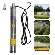 Zonne-energie Diepe Put Waterpomp - 24V - 370W - RVS - Dompelpomp voor Irrigatie - Landbouw & Watervoorziening - Farm Ranch Dompelpomp voor Diepe Putten - Zilver