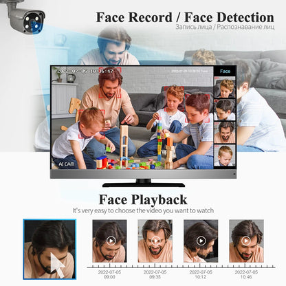 Techage 8CH 8MP 5MP 4K POE Camera System Two Way Audio Colorful Night Smart AI Face Detection CCTV Video Surveillance Clearance - QUORE