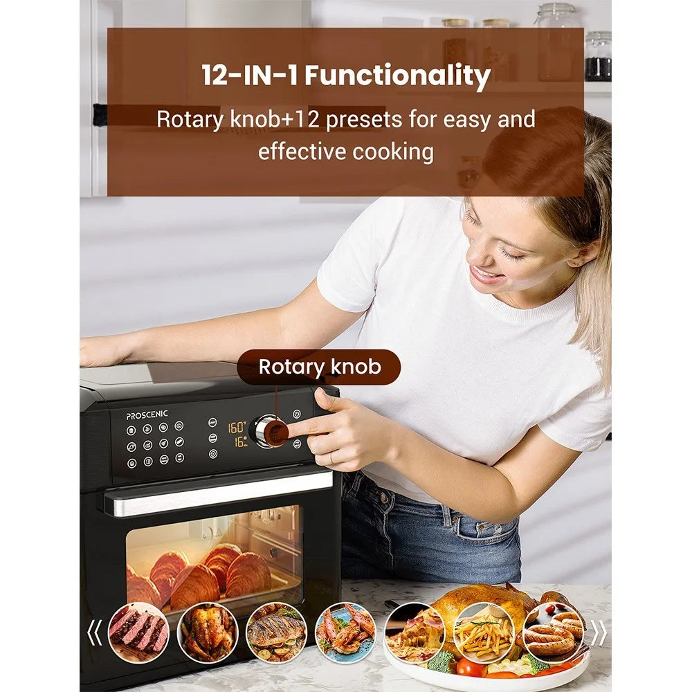 Air Fryer - Airfryer Oven - Hot air fryer - 15L - 1700W - 5 accessories - PFAS-free - 80 to 200 degrees - Black