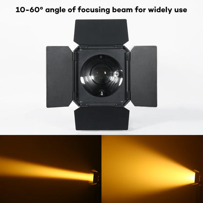 LED Par Light – LED Stage Light – DJ Licht – Theaterverlichting – Focusing Face Light – EU Plug 2PCS – 200W Dual-Color COB LED – Verstelbare Zoom 10-60° met DMX512