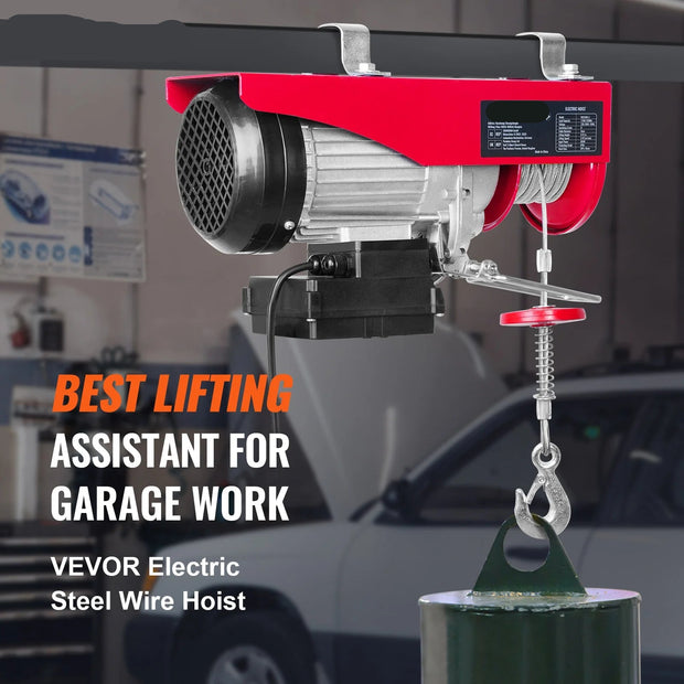 Kabeltakel - Elektrische lier - Elektrische Takel - Hijskraan - Kabeltakel Lier - voor Boot Auto Garage Lift - Bekabeld 1000kg - Rood