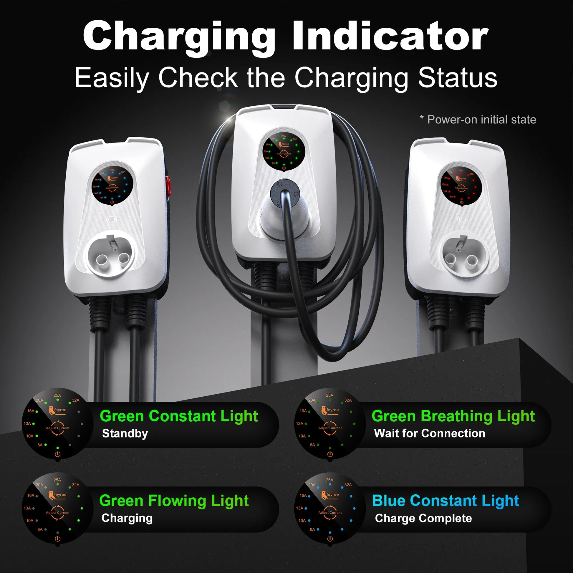 Elektrische Laadpaal – Wandlader – Thuislader – EV Lader – Laadstation – 7 kW Vermogen – IP65 Waterbestendig – Verstelbare Stroom 8A-32A - QUORE