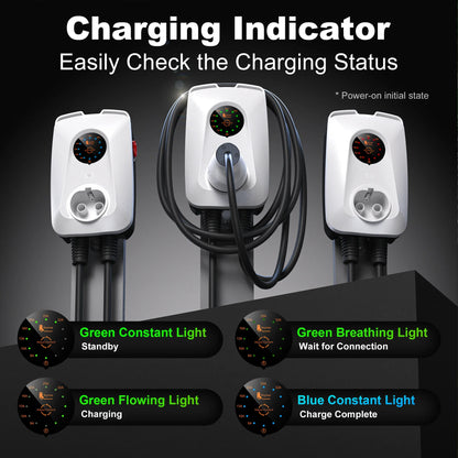 Elektrische Laadpaal – Wandlader – Thuislader – EV Lader – Laadstation – 7 kW Vermogen – IP65 Waterbestendig – Verstelbare Stroom 8A-32A - QUORE
