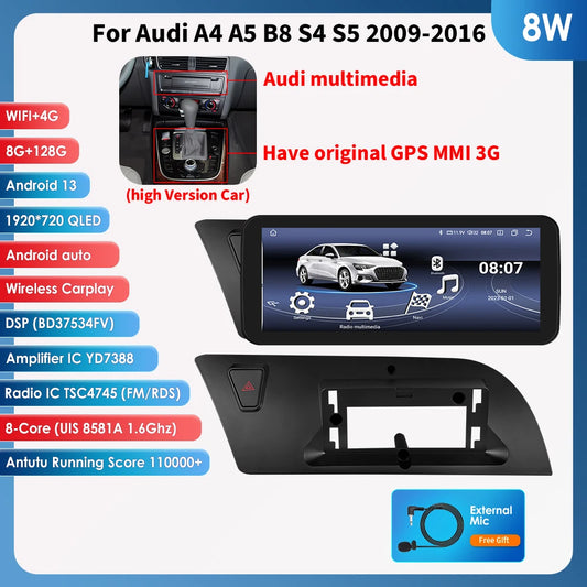 2DIN Android 13 Autoradio – Multimedia Speler – GPS Navigatie – Touchscreen Radio – CarPlay Android Auto – 10,25 Inch HD Display – 6GB RAM 128GB Opslag