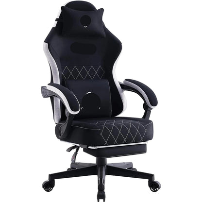 Kantoorstoel – Bureaustoel – Werkstoel – Bureaustoel Met Wieltjes – Draaistoel – Ergonomische Rugleuning 80 cm – Stoffen Bekleding Grijs
