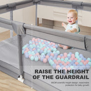 Grondbox Baby - Speelbox - Baby Playpen - Kruipbox voor Baby - Grondbox Kruipbox - Veilige Speelomgeving - Speelbox - Baby box - 200x180cm - Grijs