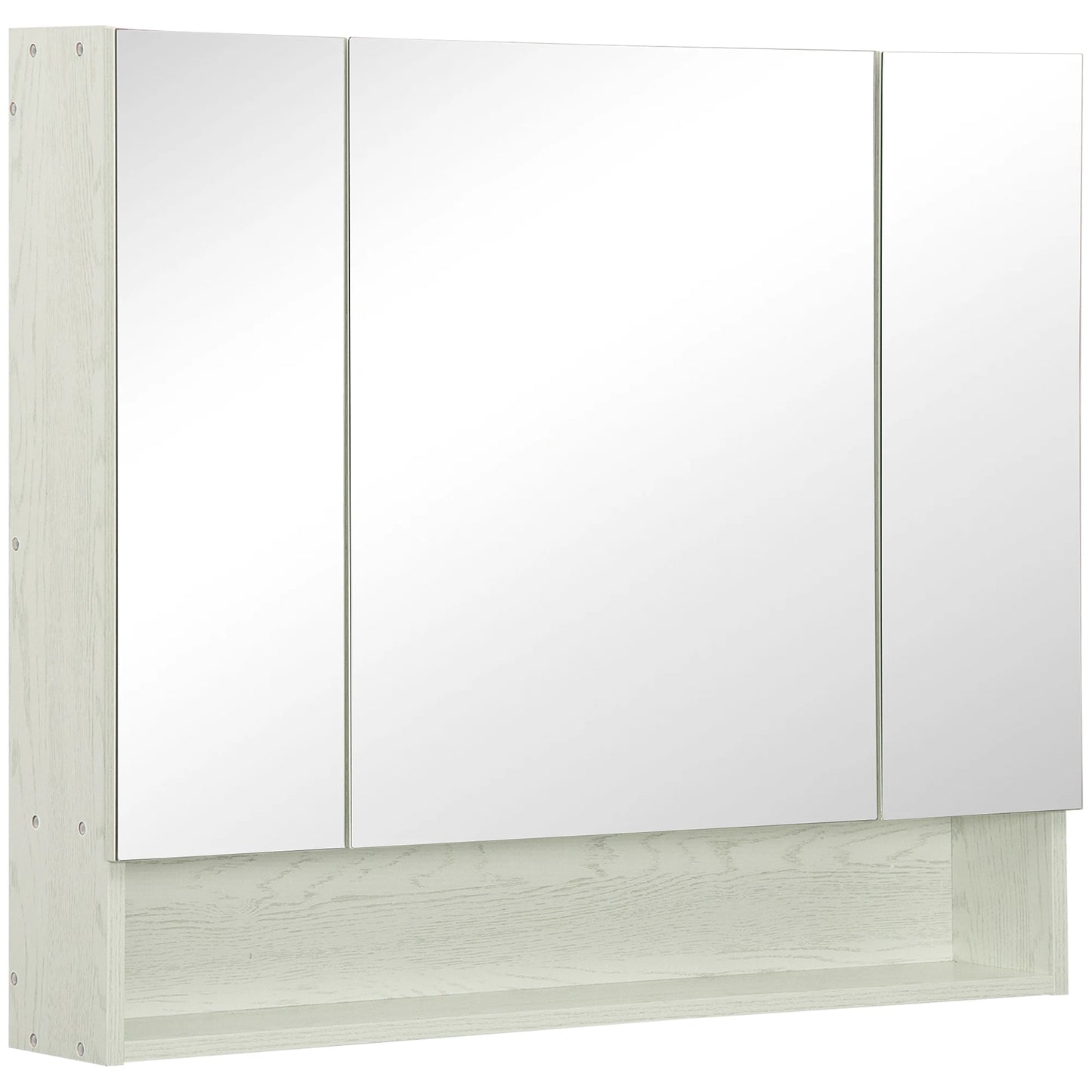 Badkamerkast – Spiegelkast – Wandkast – Opberger – Opbergrek – 3 Verstelbare Planken – MDF Melamine – Compact 90x15x75 cm