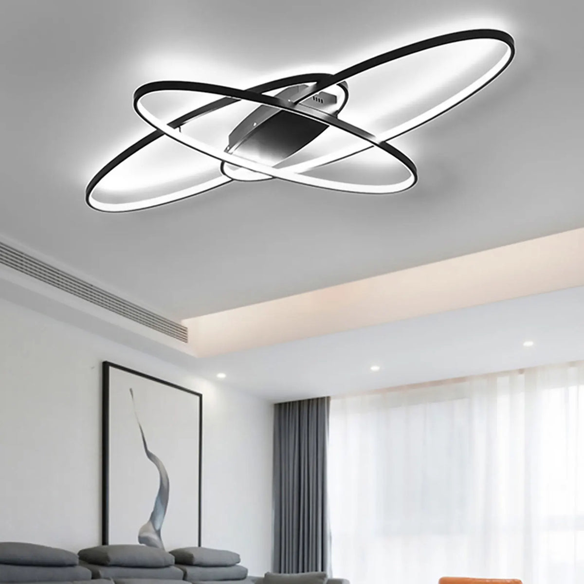 Plafondlamp - Plafonniere - Industrial Ceiling Lamp - 70W - Creatieve Hanglamp - LED Kroonluchter - Zwart - QUORE