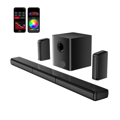 Soundbar - 7.1ch - Soundbar met Subwoofer - 3-in-1 - 410W - Soundbar voor TV - Bluetooth - Afneembare - Zwart
