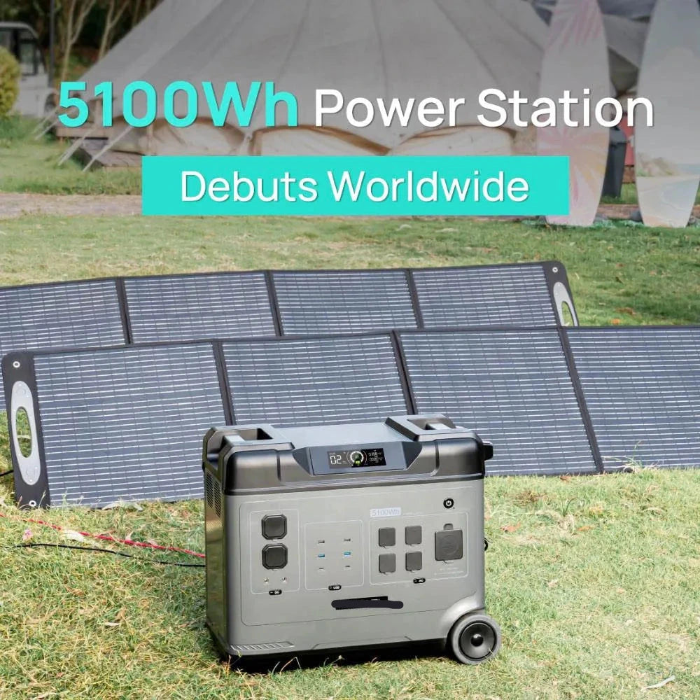 Draagbare Powerstation – Mobiele Accupack – Noodstroomvoorziening – Outdoor Stroomvoorziening – 5120Wh Capaciteit – 2200W AC Uitgang