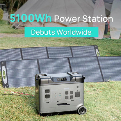 Draagbare Powerstation – Mobiele Accupack – Noodstroomvoorziening – Outdoor Stroomvoorziening – 5120Wh Capaciteit – 2200W AC Uitgang